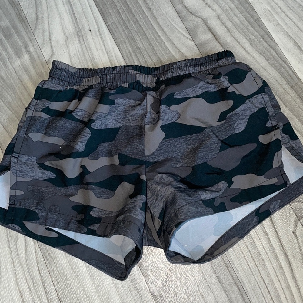 Dark camo athletic shorts
